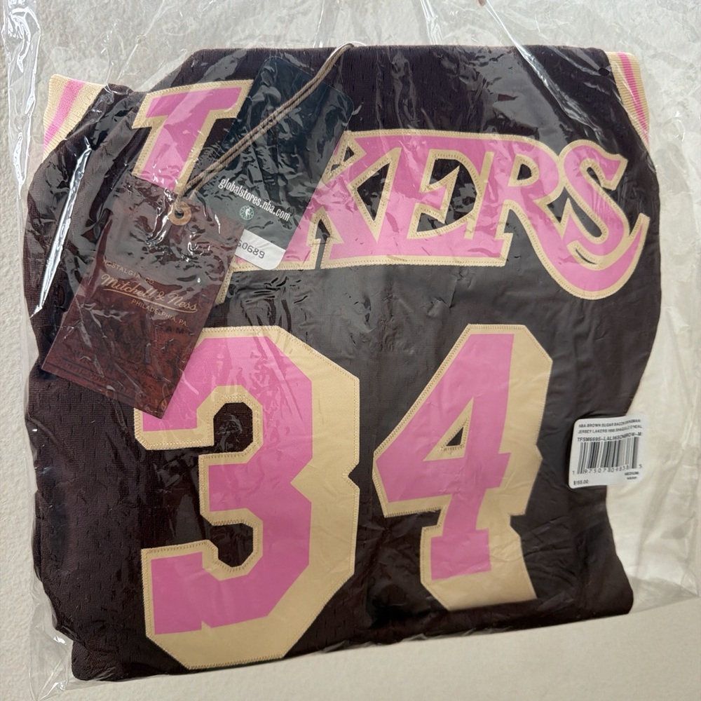 Mitchell & Ness Los Angeles Lakers #34 Tank Top Brown Pink Cream